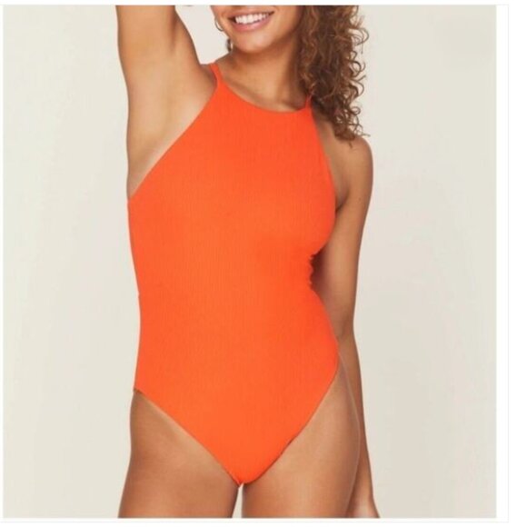 NWT Andie Asbury Rib One Piece Swimsuit Sire Orange Size XL - Picture 1 of 15